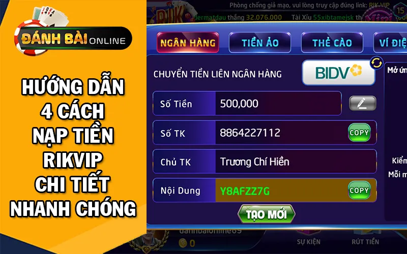 nạp tiền Rikvip